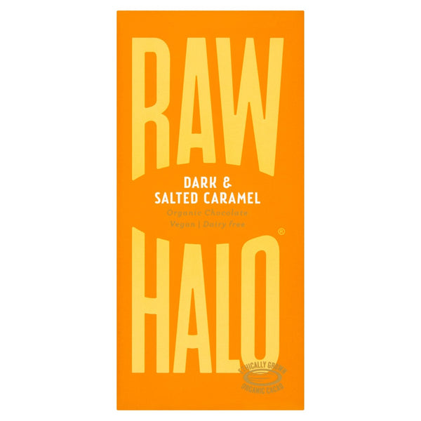 Raw Halo Vegan Dark & Salted Caramel Chocolate Bar   70g