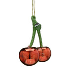 Glass Cherries Christmas Hanging Decoration 9cm