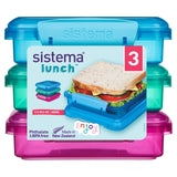 Sistema Sandwich Boxes Assorted Colours 3 per pack