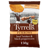 Tyrrells Furrows Beef Brisket & Black Peppercorn Sharing Crisps