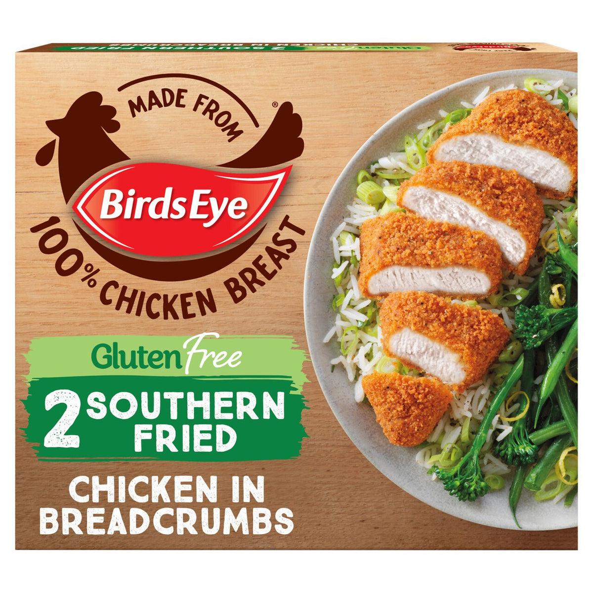 Birds Eye 2 Gluten Free Southern Fried Chicken in Breadcrumbs