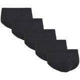 M&S Mens Pure Cotton Briefs, 5 Pack, S, Black