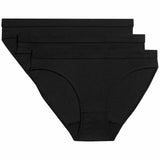 M&S Girls Cotton Stretch Knickers, 3 Pack, 11-12 Years, Black
