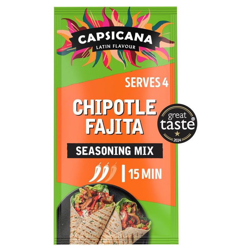 Capsicana Mexican Smoked Cumin & Chipotle Fajita Seasoning Mix Medium/Hot   28g
