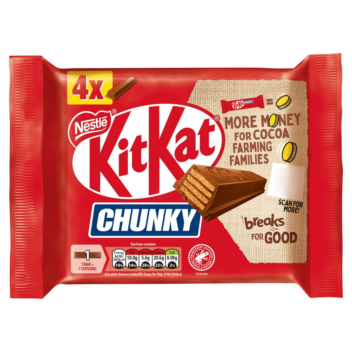 KitKat Chunky Milk Chocolate Bar   4 x 40g