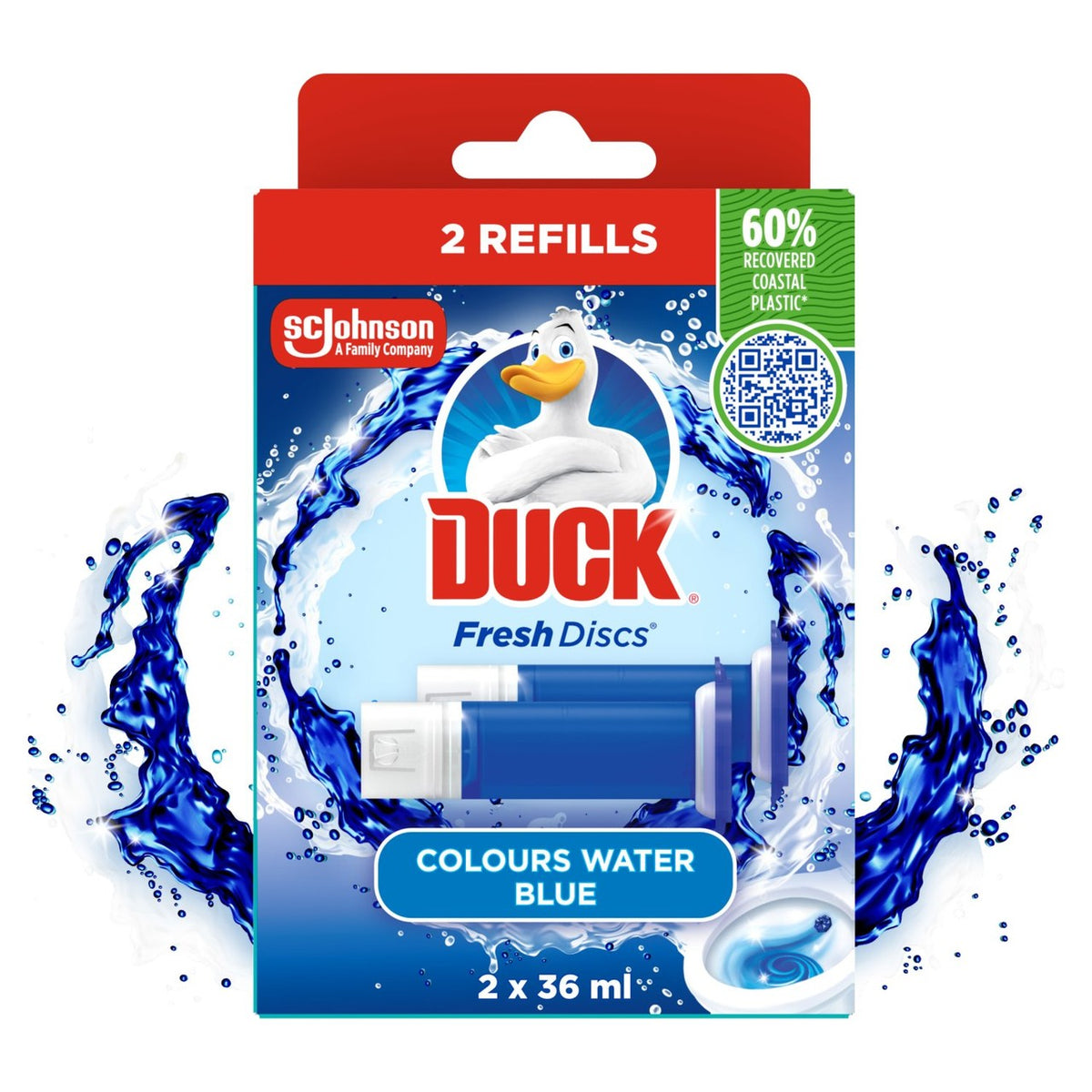 Duck Toilet Fresh Disc Duo Refills Blue   2 x 36ml