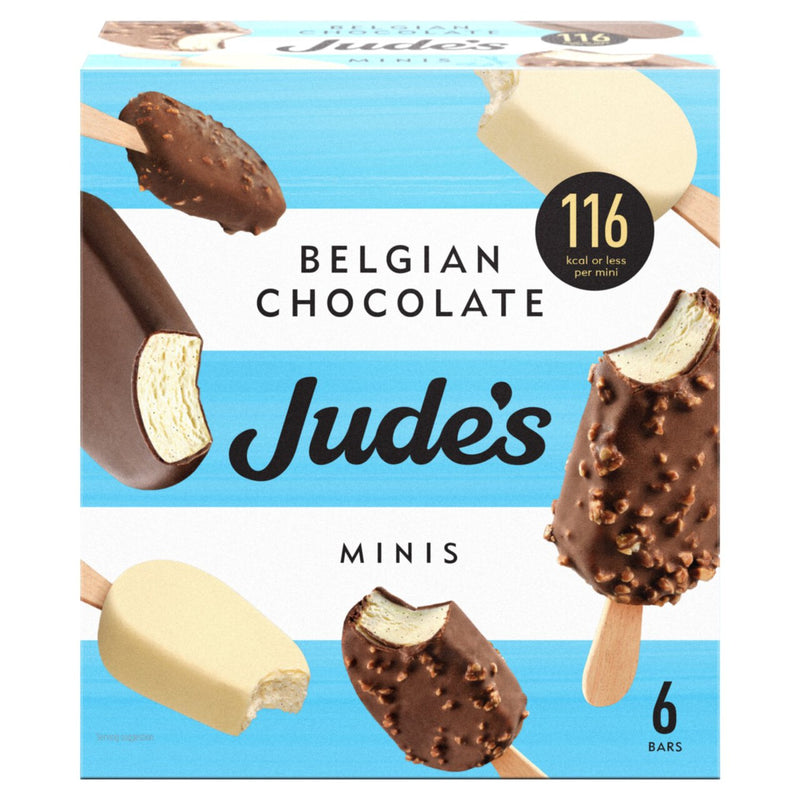 Jude's Mini Chocolate Almond & White Lower Calorie Ice Cream   6 x 50ml