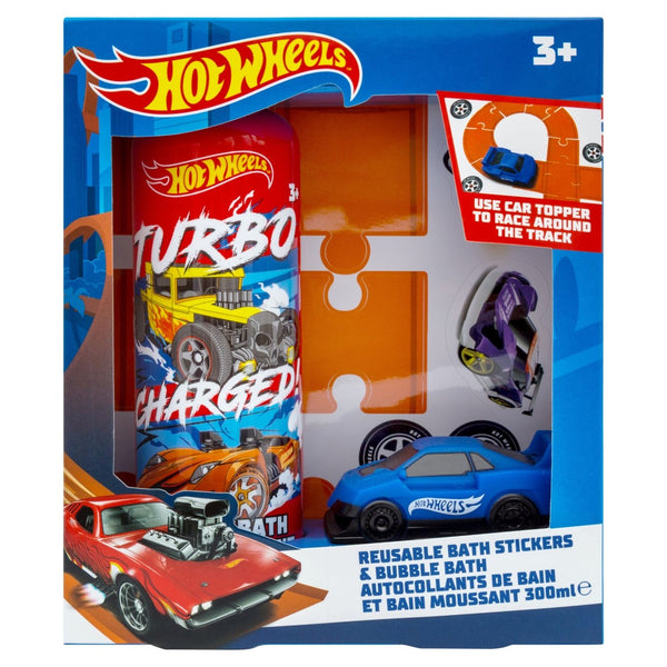 Hot Wheels Bath Stickers & Bubble Bath Set