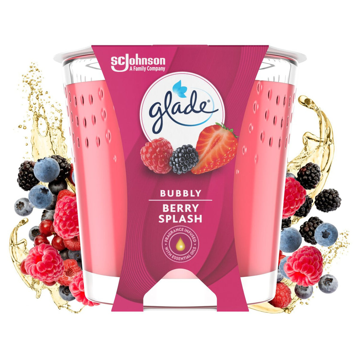Glade Small Scented Candle, Bubbly Berry Splash