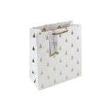 Gold Christmas Trees Medium Gift Bag
