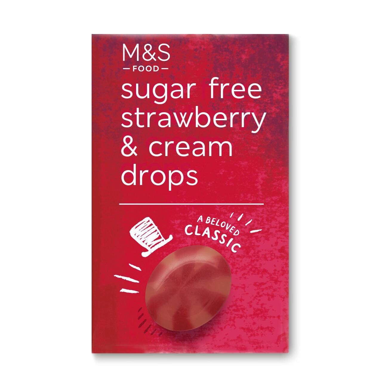 M&S Sugar Free Strawberry & Cream Drops   42g