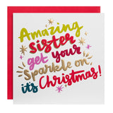 M&S Amazing Sister Sparkle Christmas Card