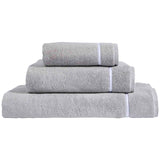 M&S X Kelly Hoppen, Baretta Stitch Towel, Bath Towel, Grey/White