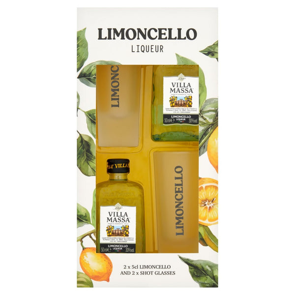 Limoncello Liqueur & Shot Glasses Gift Set