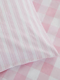 Bianca Pink Gingham duvet cover and pillowcase set - British product