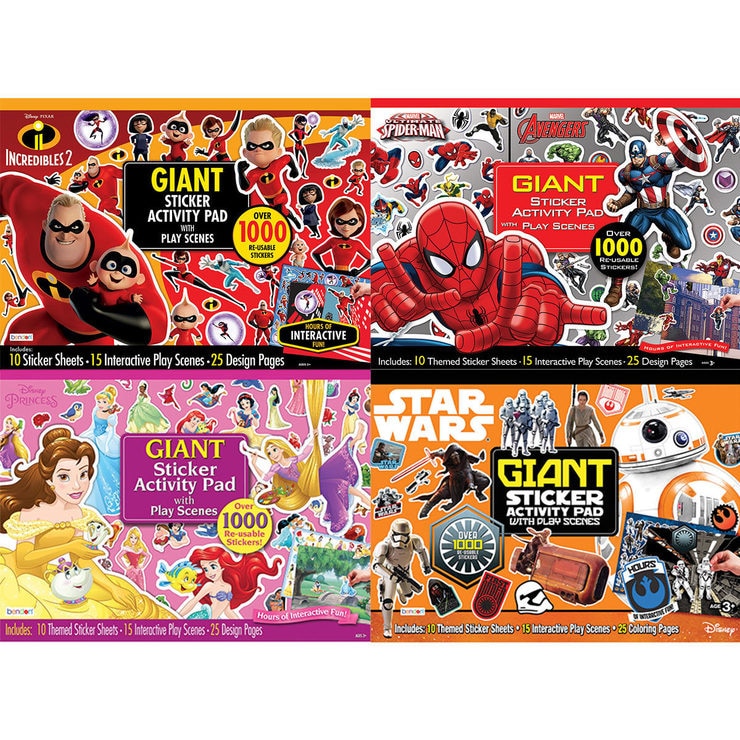 Giant sticker activity pad with Disney characters over 1000 stickers (British brand)