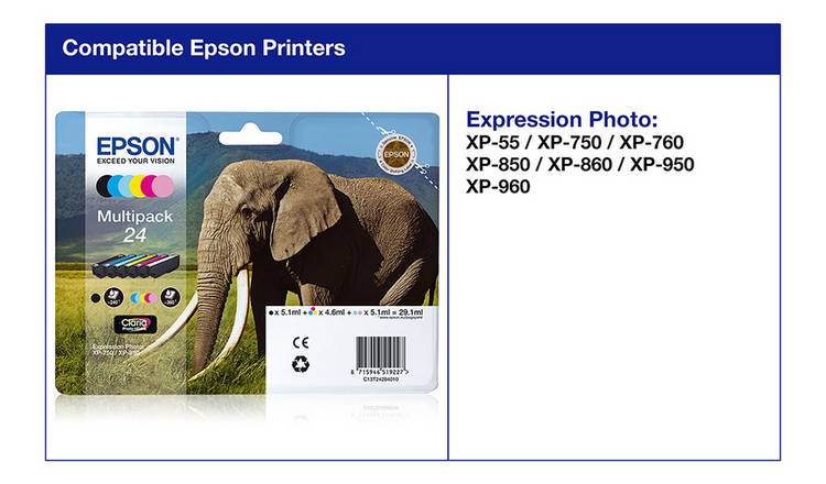 Epson Claria Photo HD Ink cartridges black and colour multipack - British product