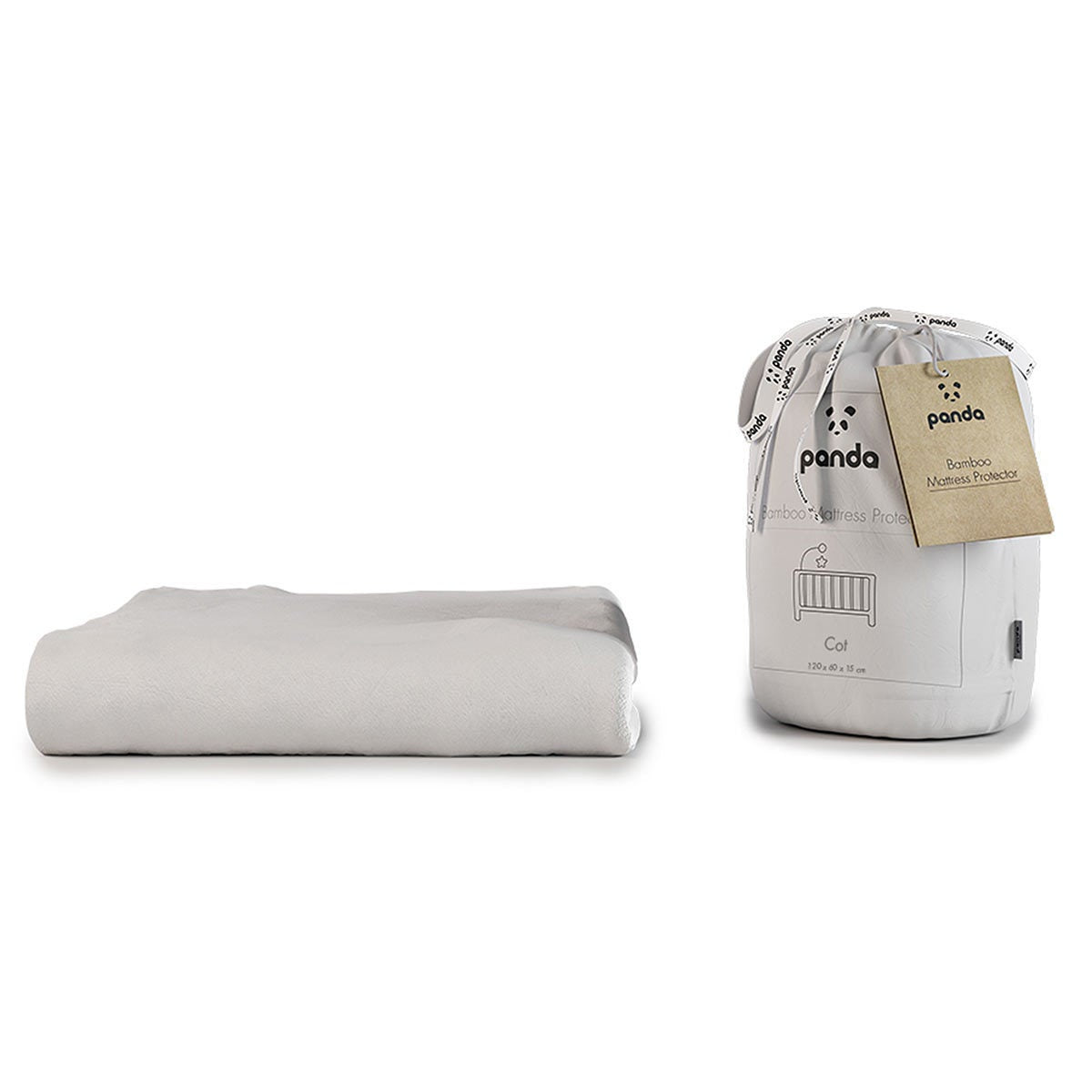 Panda children's bamboo mattress protector in two sizes, imported from the UK