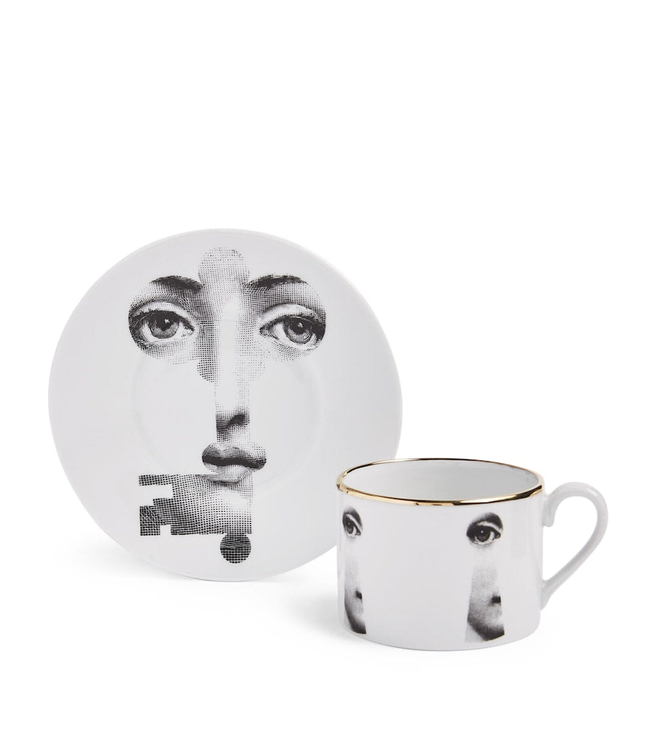 Fornasetti Tema e Variazioni teacup and saucer - British product