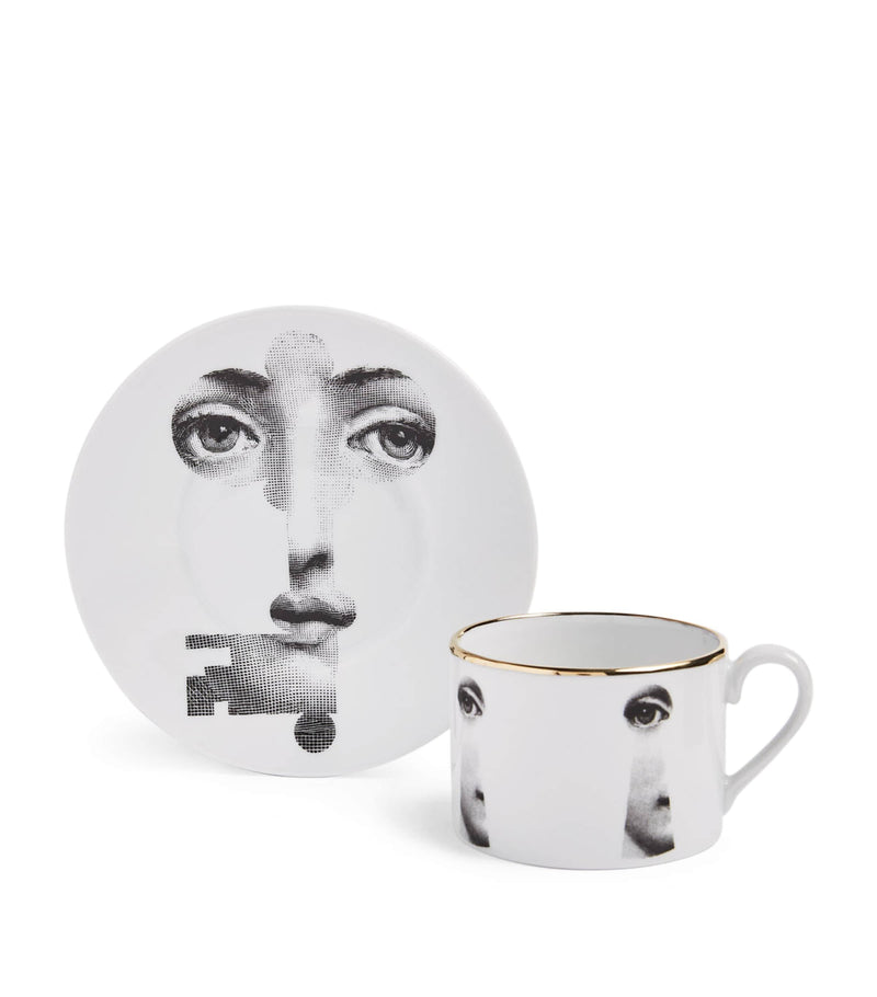Fornasetti Tema e Variazioni teacup and saucer - British product