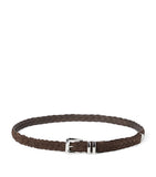 Brunello Cucinelli braided leather belt 3.5cm width, UK version