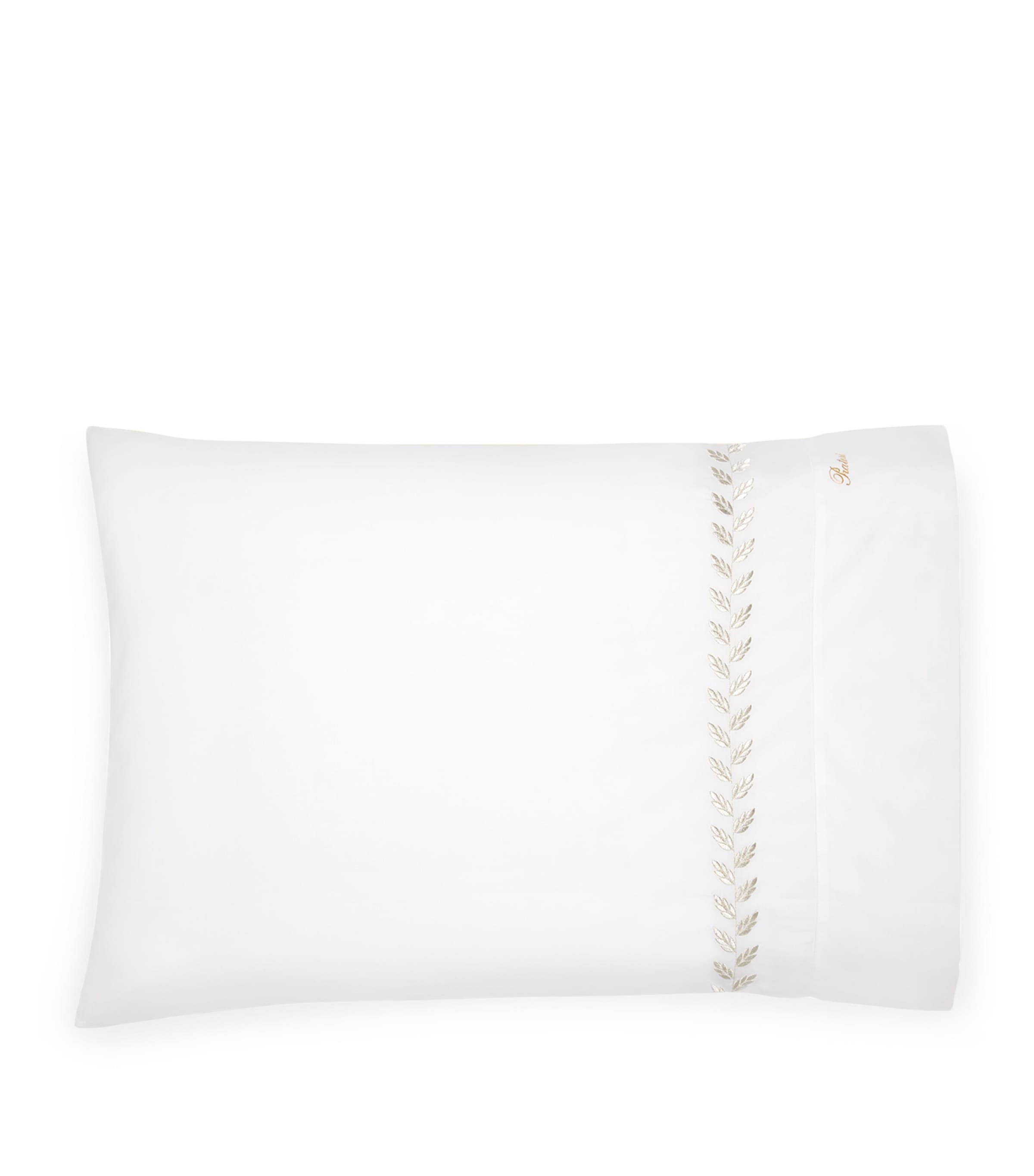 Pratesi embroidered standard pillowcase 50x90cm, imported from the UK