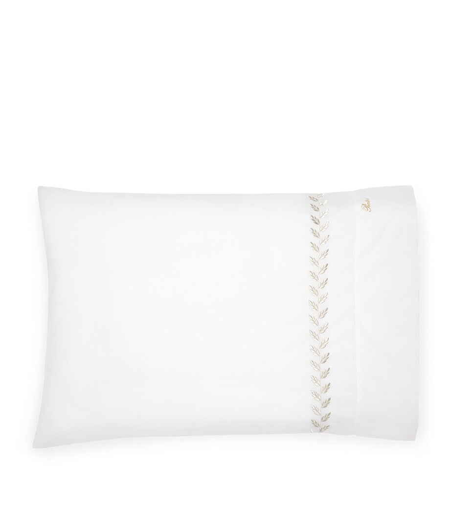 Pratesi embroidered standard pillowcase 50x90cm, imported from the UK