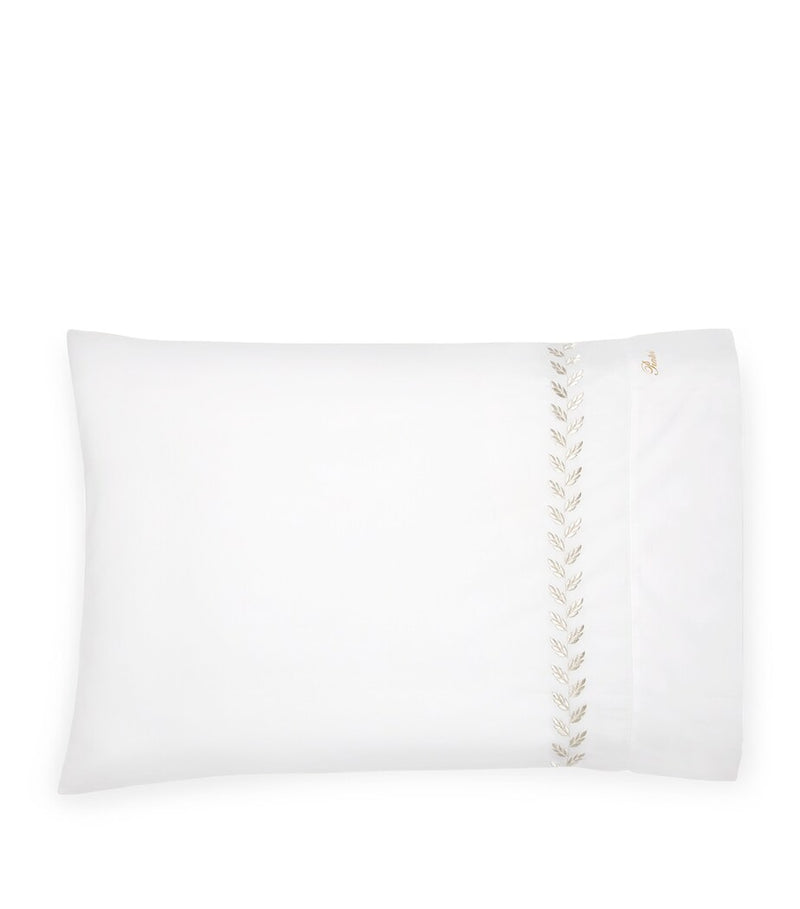 Pratesi embroidered standard pillowcase 50x90cm, imported from the UK