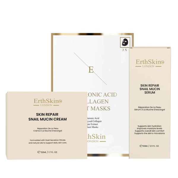 Erth Skin London snail mucin cream and serum set with masks, UK version