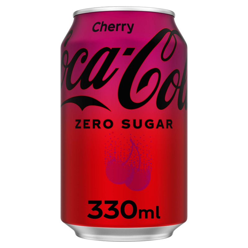 Coca-Cola Zero Sugar Cherry cola 24 x 330ml cans - British product