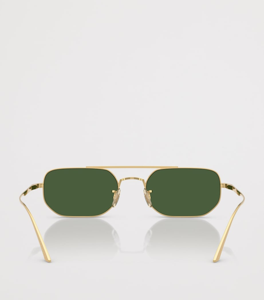 Oliver Peoples Stahl 1989C rechteckige Sonnenbrille (britische Marke)