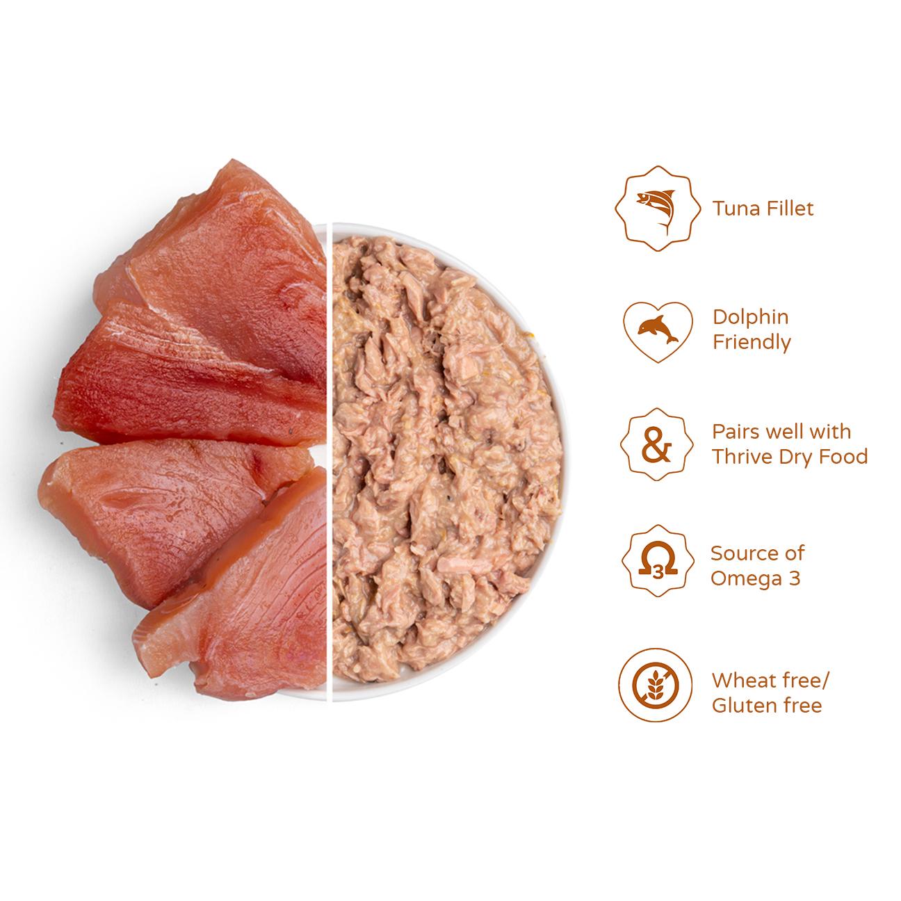 Thrive Complete Tuna Fillet Wet Cat Food 75g (British brand)