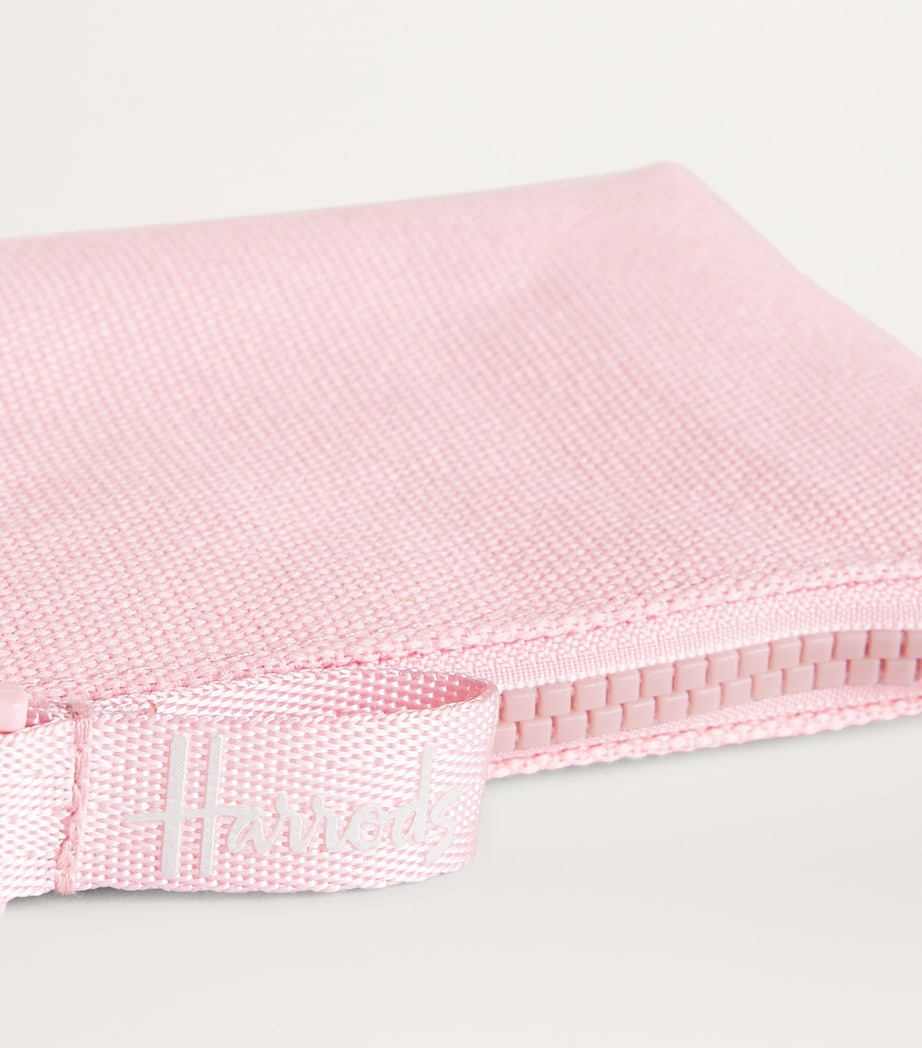 Harrods cotton logo coin purse in pink - British product
