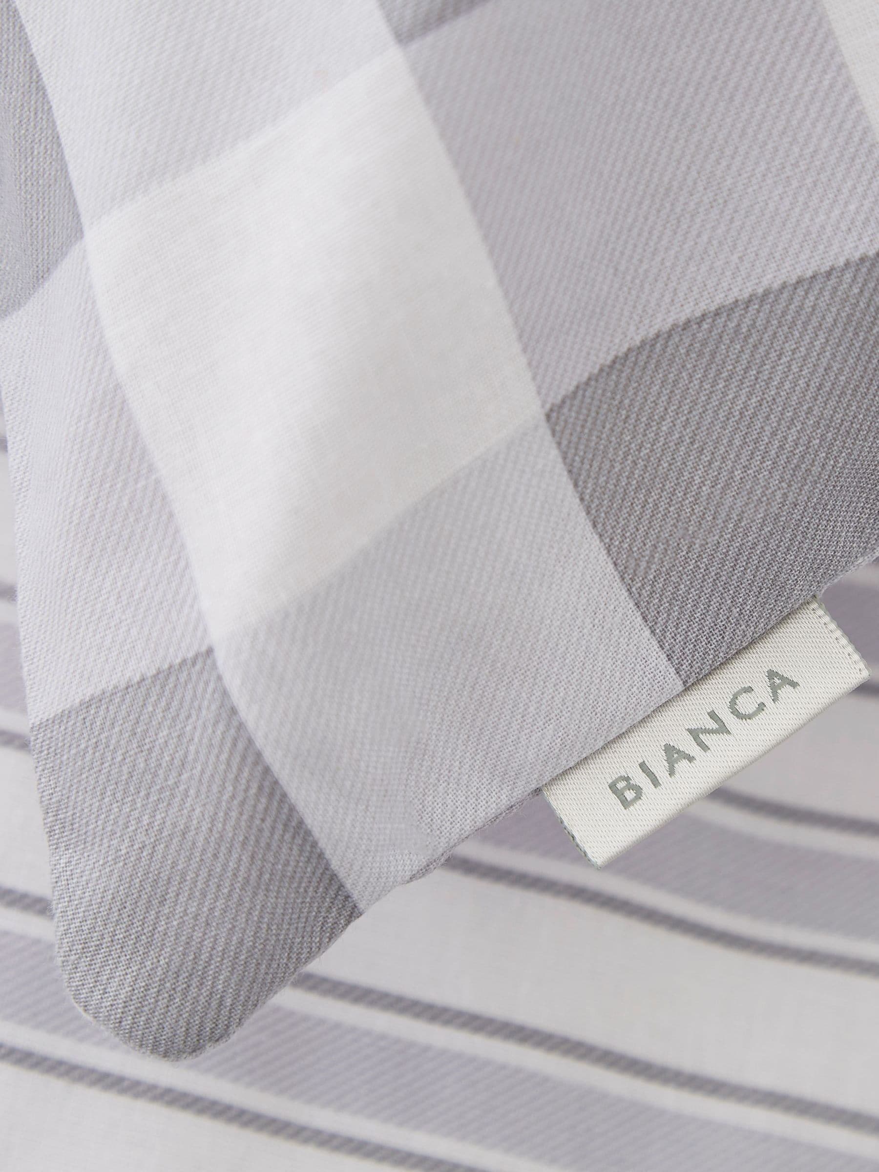 Bianca Grey Gingham duvet cover and pillowcase set - British product