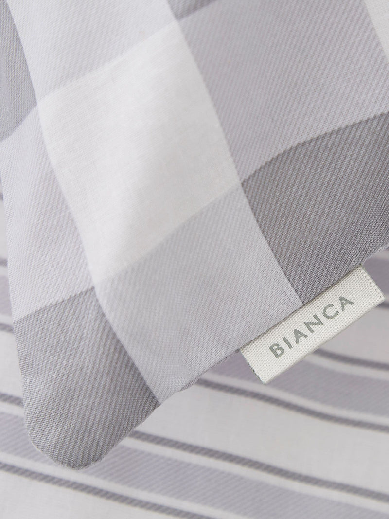 Bianca Grey Gingham duvet cover and pillowcase set - British product