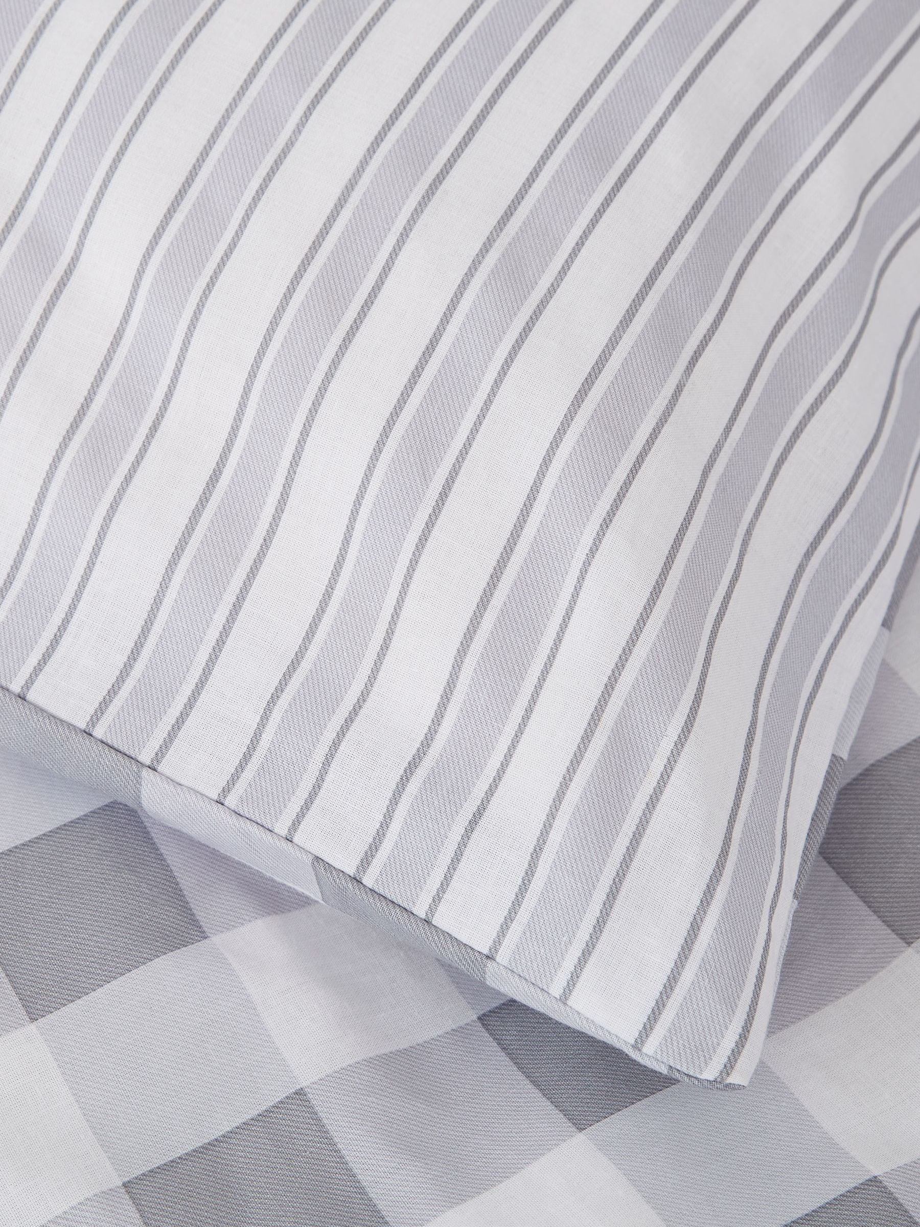 Bianca Grey Gingham 100% Cotton Duvet Cover and Pillowcase Set