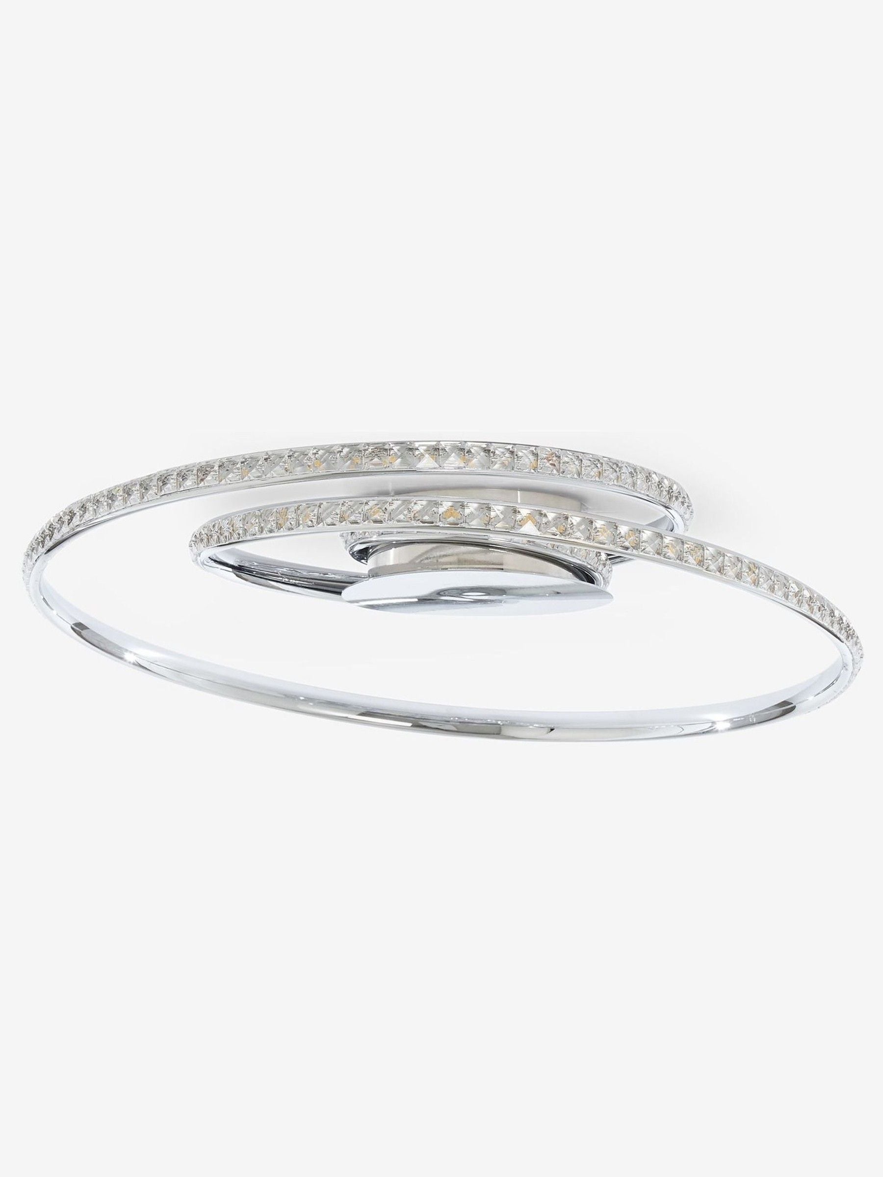 Chrome Luna flächenbündige Deckenleuchte facettierte Glasperlen, UK-Version