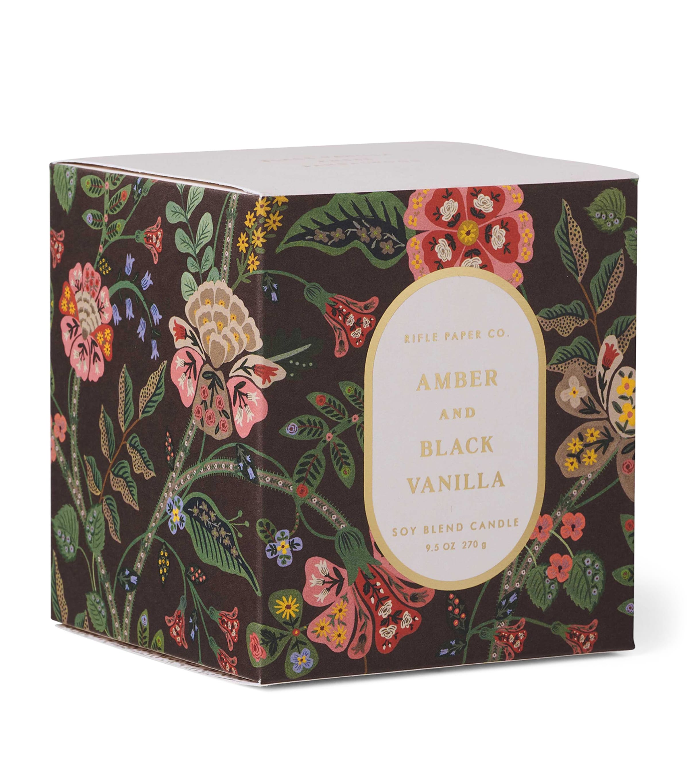 Rifle Paper Co. amber and black vanilla scented candle 270g, imported from the UK