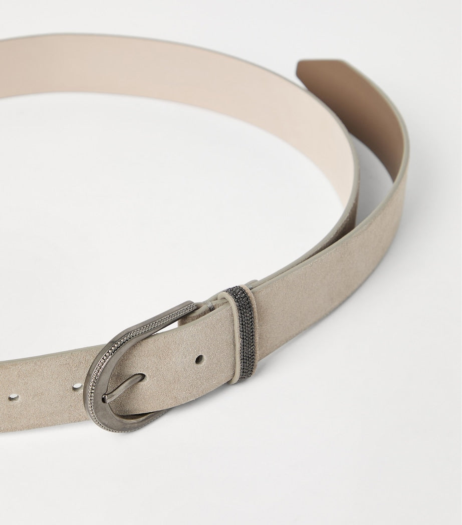 Brunello Cucinelli sueded calfskin belt - British product