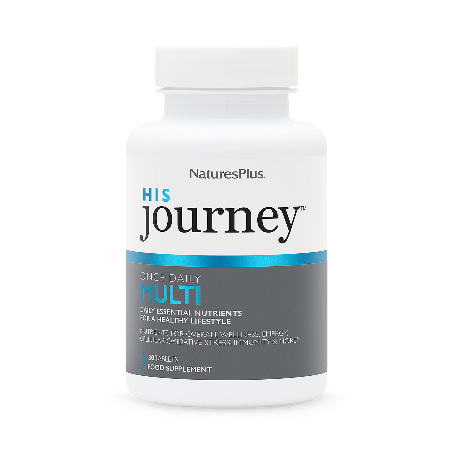 His Journey men's once daily multivitamin tablet, imported from the UK