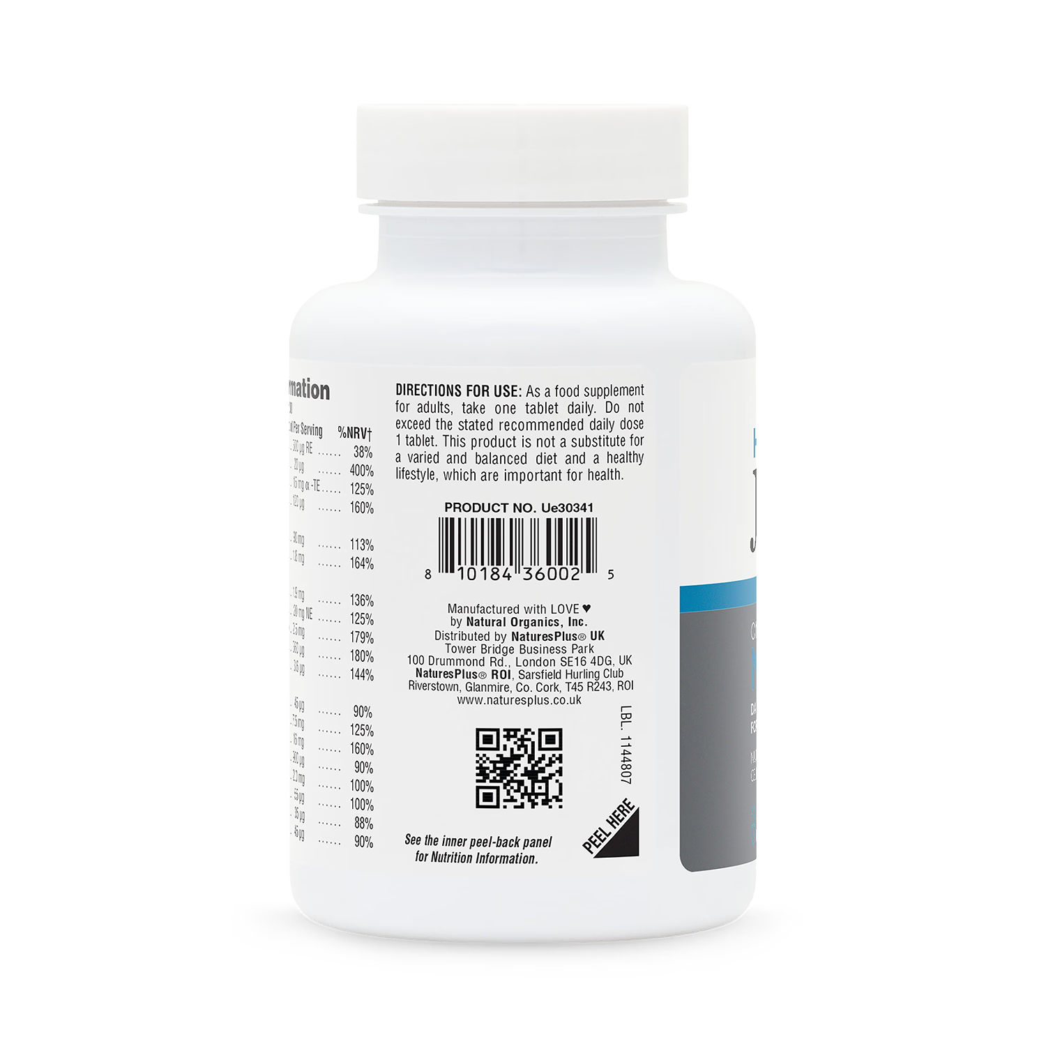His Journey men's once daily multivitamin tablet, imported from the UK
