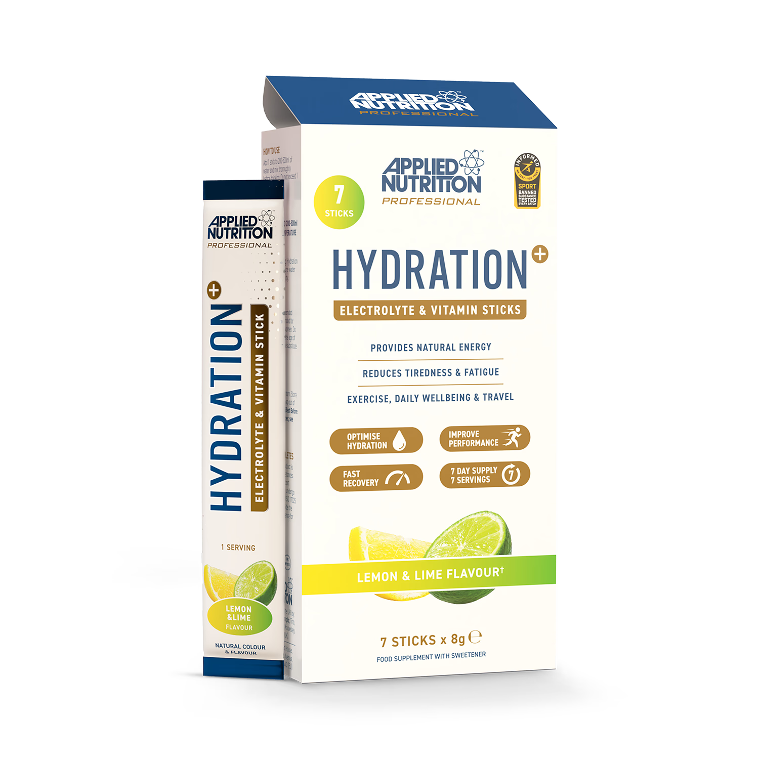 Applied Nutrition Hydration+ Lemon & Lime sticks 7 sachets (British brand)