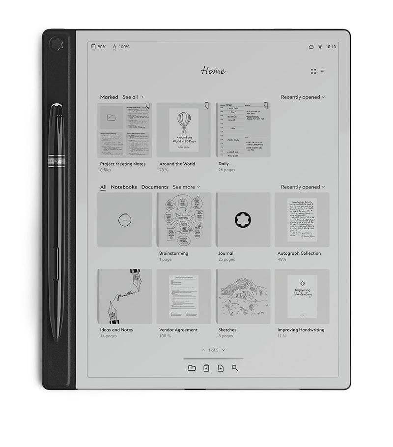Montblanc digital paper tablet with stylus, interchangeable tips and USB-C cable, imported from the UK