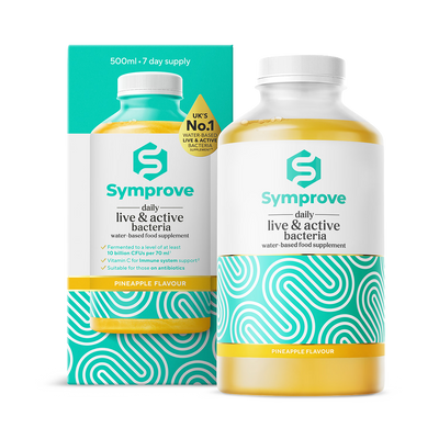 Holland & Barrett Symprove Daily Live & Active Bacteria Pineapple Flavour Water Based Food Supplement 500ml- Buy online at McGrocer
