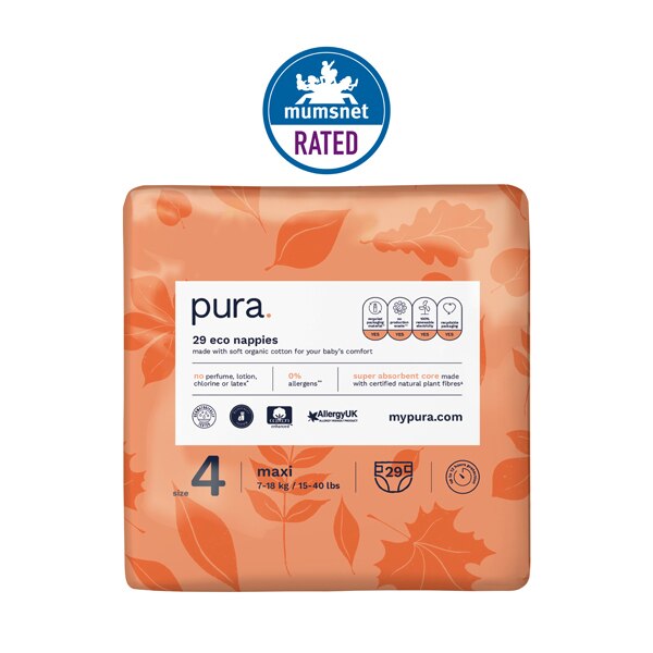 Pura Premium Eco Baby Nappies, Size 4 (7-18kg) 29 Nappies GOODS Superdrug   