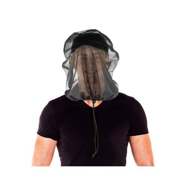 Midge head net with fine mesh and drawstring, UK version