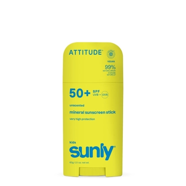 Attitude Sunscreen Stick Kids Unscented SPF50 60g - British product