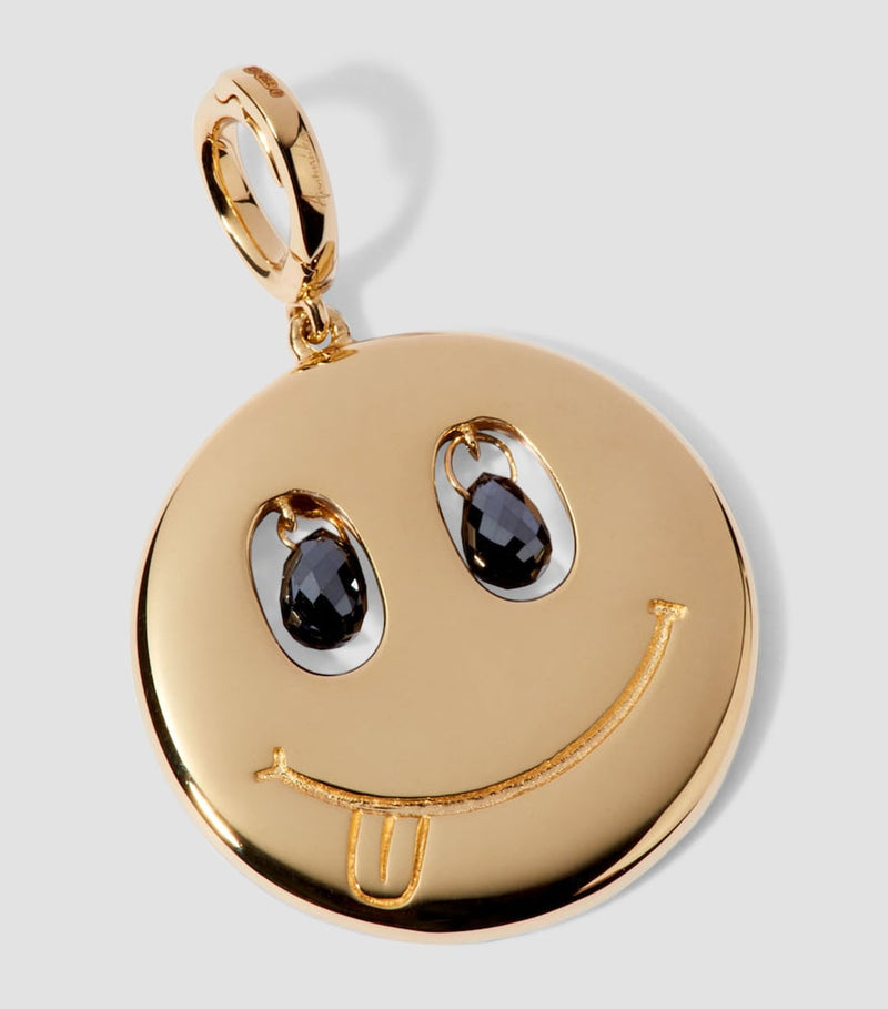 Annoushka happy face charm yellow gold diamond sapphire, UK version