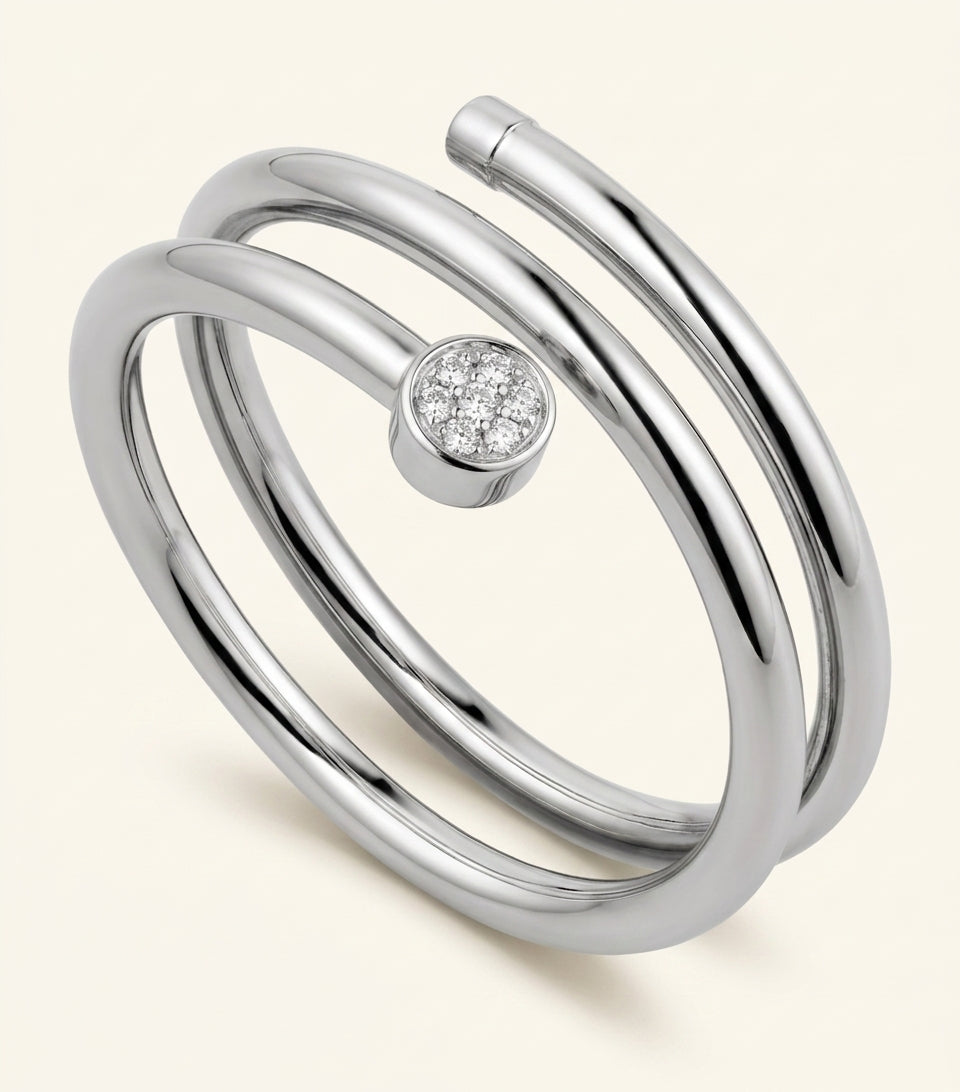 Cartier white gold diamond double Juste un Clou ring - British product