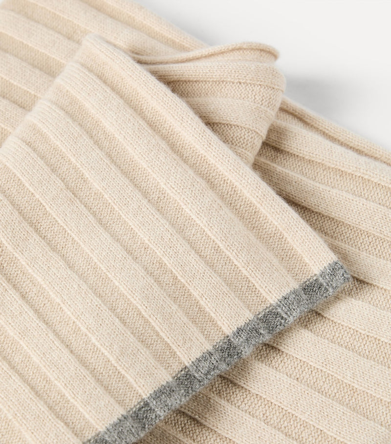 Brunello Cucinelli cashmere ribbed scarf accessory, UK version